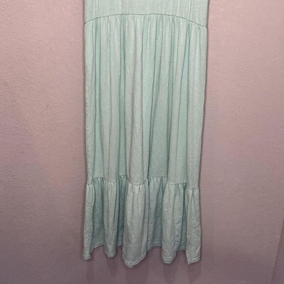 Sundry Dress Womens Size 3 Large Mint Green Ruffle Maxi Sleeveless Made USA - Picture 5 of 9